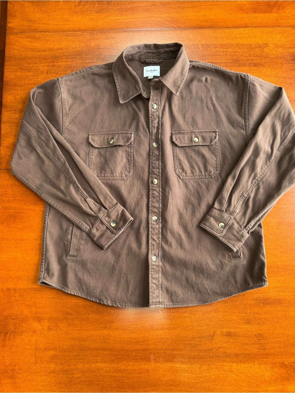 Goodfellow & Co Men’s XL Brown Heavyweight Twill Shacket Utility Overshirt